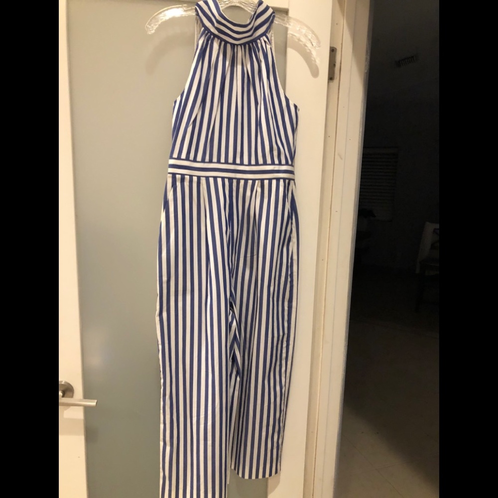 J. Crew Striped Halter Jumpsuit